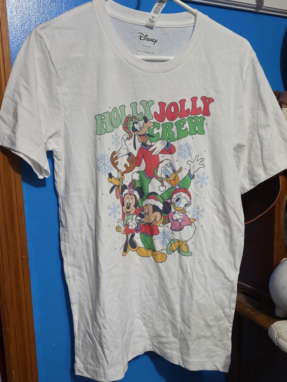 Disney White 'Holly Jolly Crew' Holiday Character Graphic Tee